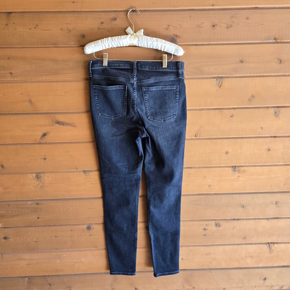 J. Crew Toothpick Black Stone Wash Jeans 28 Skinny Ankle Dark Wash Pull On Denim - Picture 2 of 4